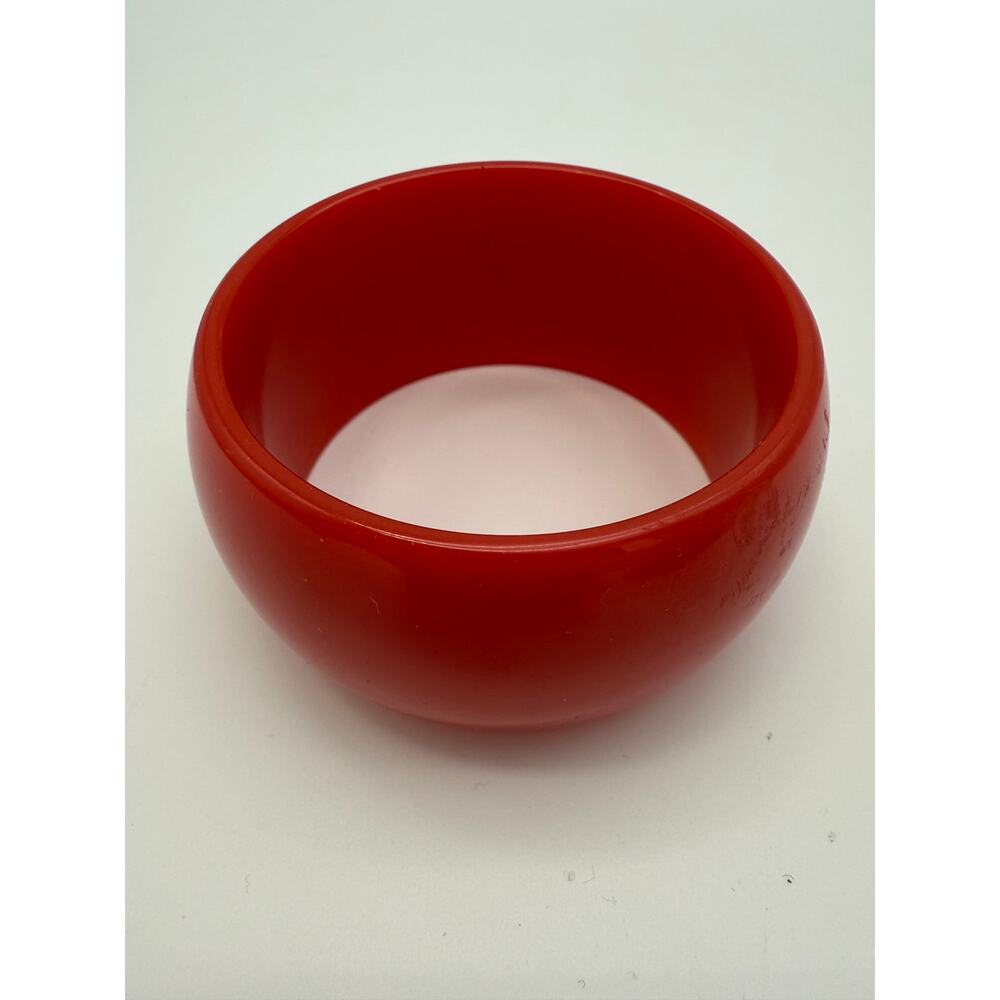 Vintage 80s Lucite Sexy Red Bangle Bracelet Jewelry Accessory Collectibles